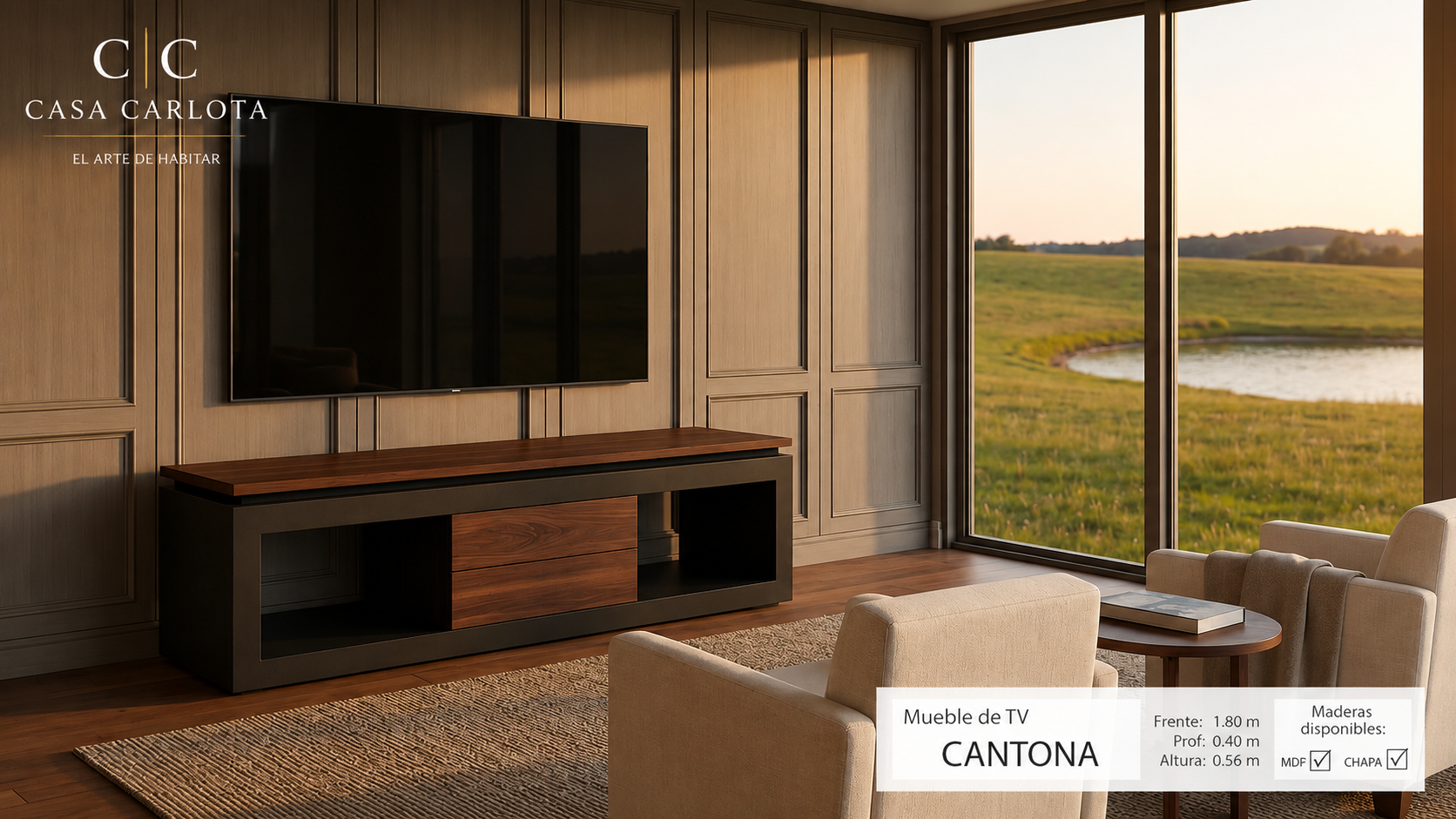 Recámara con mueble a medida Casa Carlota